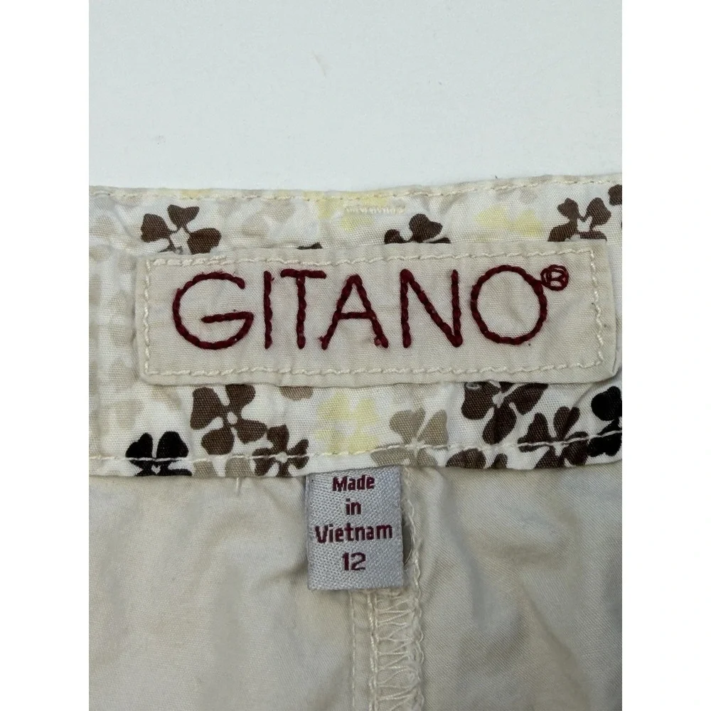 Vintage Y2K Gitano Cargo Bermuda Shorts Womens 12 Khaki Utility Stretch